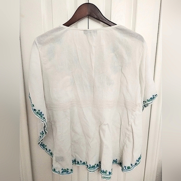 Embroidered Boho Peasant Blouse /Beach Cover Up Dolman Sleeve - Picture 5 of 10